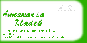 annamaria kladek business card